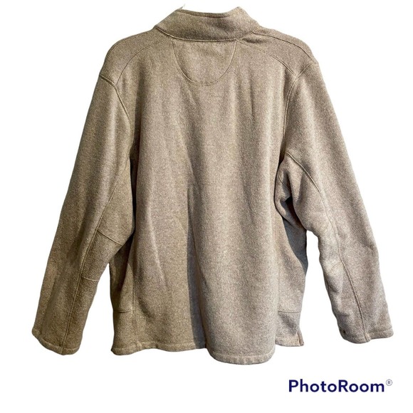 Woolrich Large 1/4 Snap Pullover Sweater Oatmeal Chest Pocket Mock Neck … - Picture 3 of 6